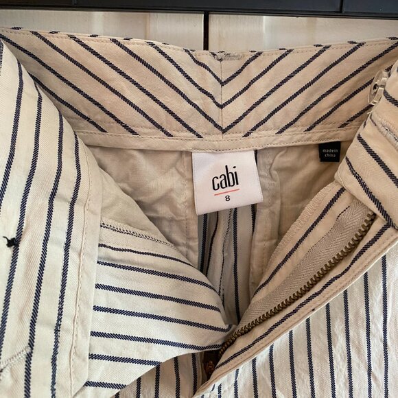 Cabi Pants | Tick Tock Crop | Classic Srtiped| Size 8 - Picture 2 of 2